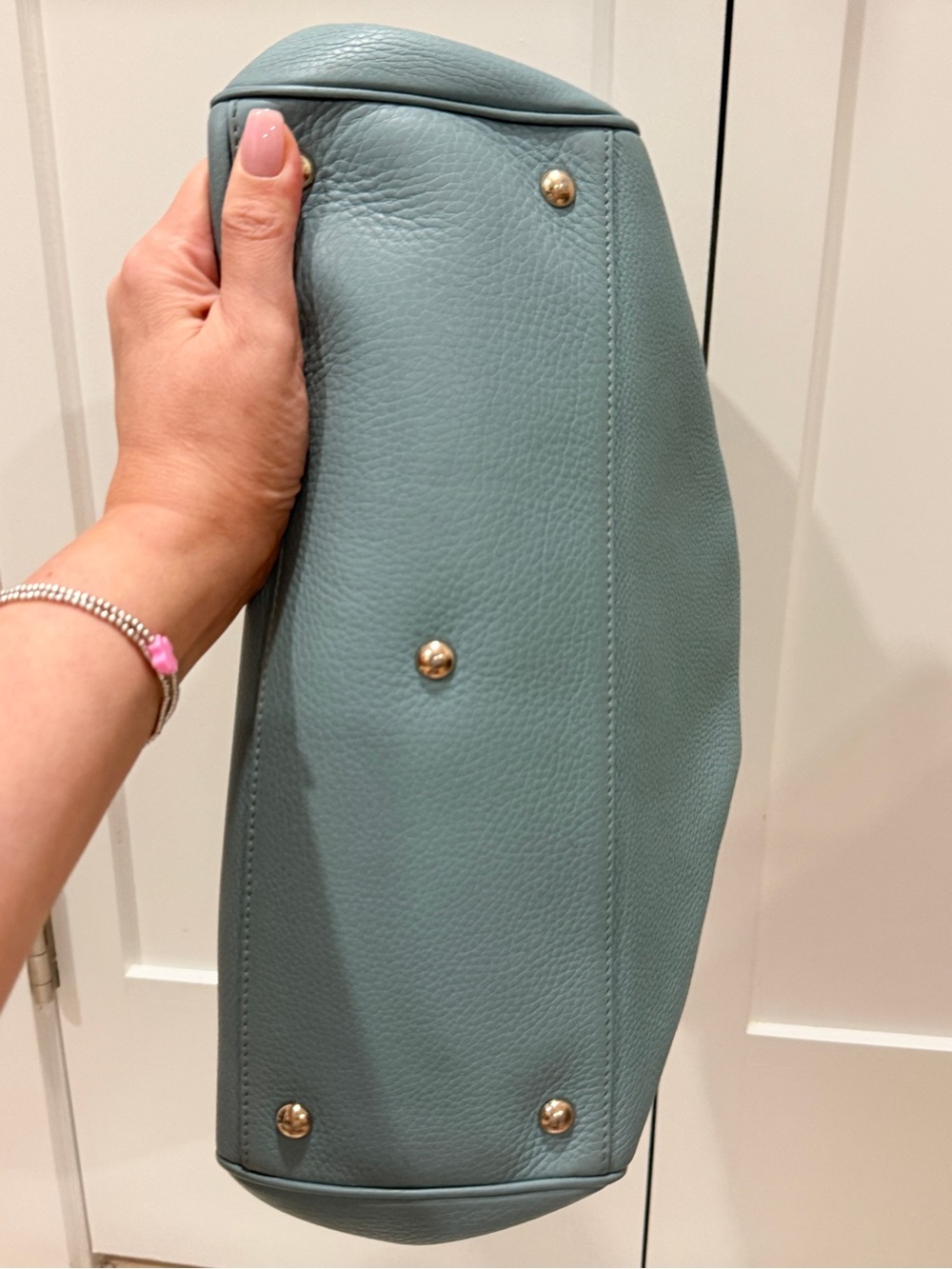 Gucci Light Blue Bamboo Handle Leather Tote + COA and Dust Bag - Picture 7 of 16